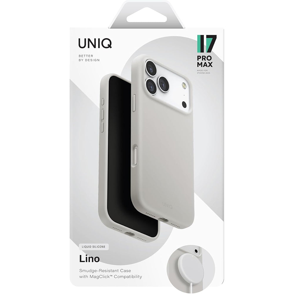 Futrola MagSafe za Apple iPhone 17 Pro, UNIQ, Lino MagClick, Siva