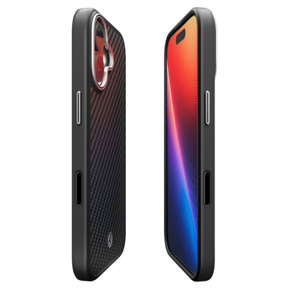 Husa MagSafe za Apple iPhone 17, Spigen, Enzo Aramid T, Crno Srebrna