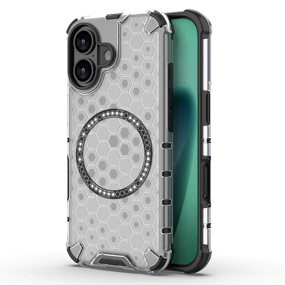 Husa MagSafe za Apple iPhone 17, Techsuit, HoneyComb Shield, Bela
