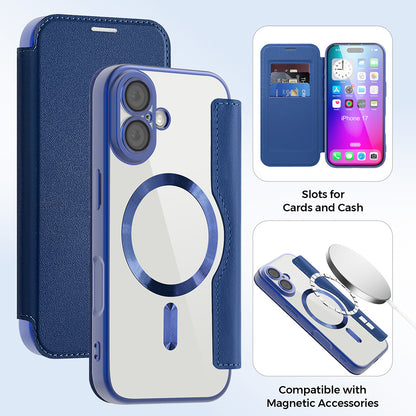 Futrola MagSafe za Apple iPhone 17, Techsuit, SmartMag Book, Plava