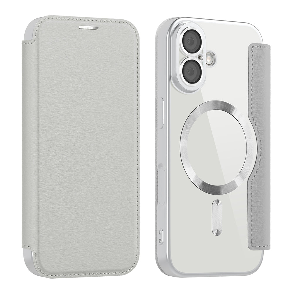Futrola MagSafe za Apple iPhone 17, Techsuit, SmartMag Book, Siva