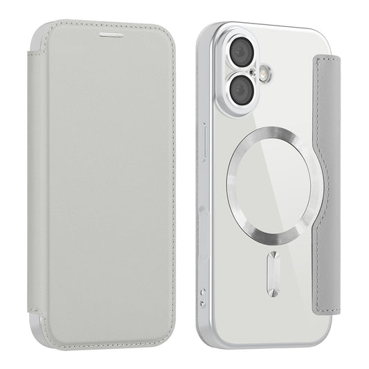 Futrola MagSafe za Apple iPhone 17, Techsuit, SmartMag Book, Siva