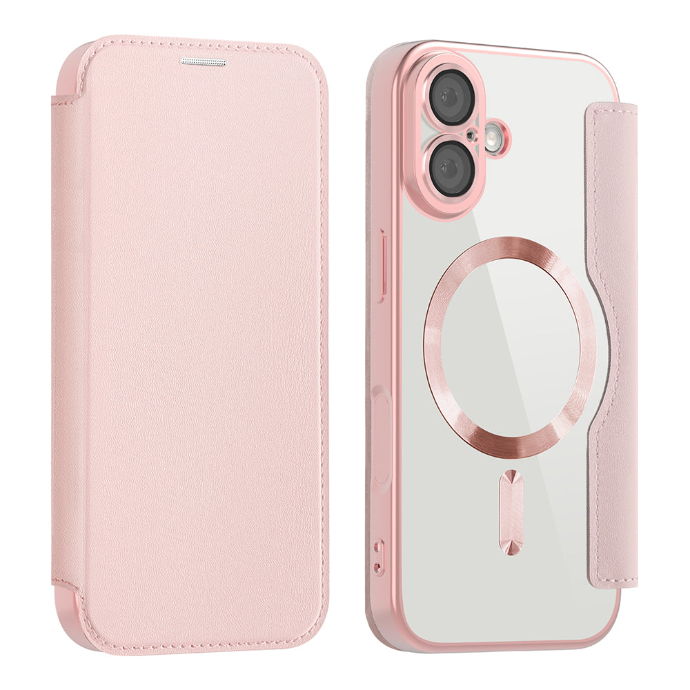 Futrola MagSafe za Apple iPhone 17, Techsuit, SmartMag Book, Roze