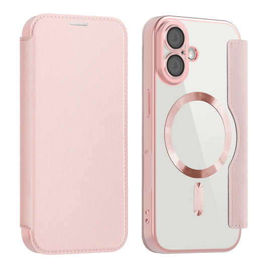 Futrola MagSafe za Apple iPhone 17, Techsuit, SmartMag Book, Roze