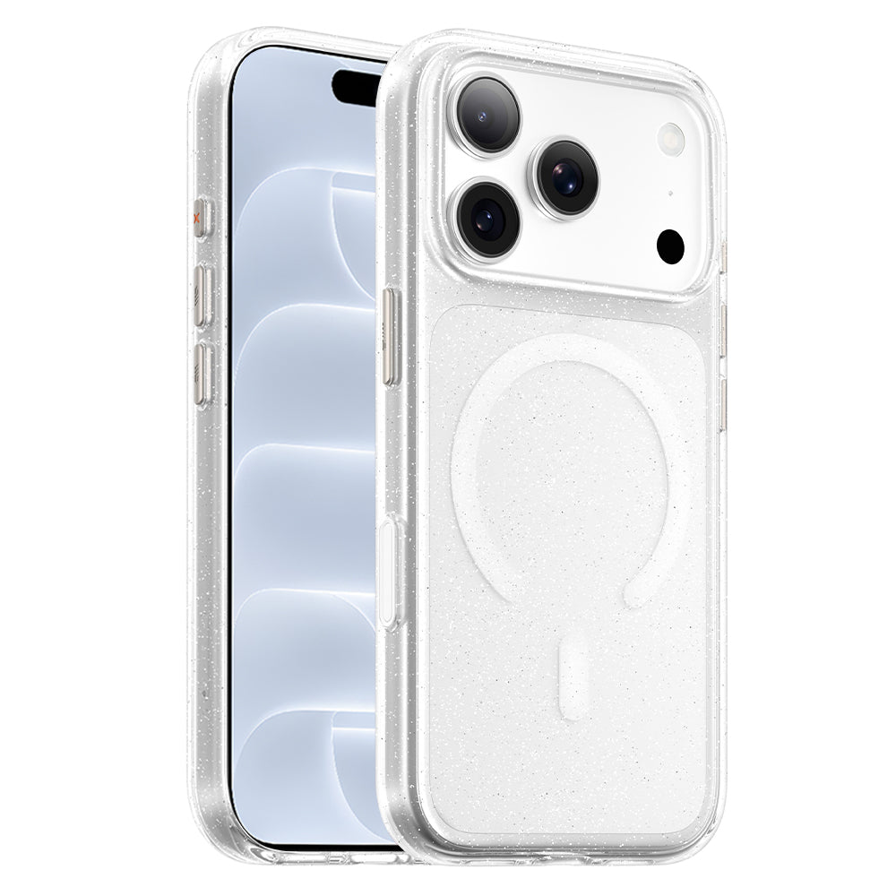 MagSafe maska za Apple iPhone 18 Pro / 17 Pro, Blueo, Crystal Pro Anti-Drop Glitter, providna
