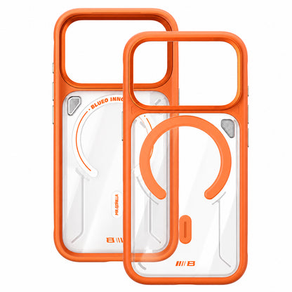 MagSafe maska za Apple iPhone 18 Pro / 17 Pro, Blueo, postolje za odvođenje toplote, satenski providna narandžasta