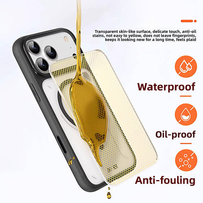 MagSafe maska za Apple iPhone 18 Pro / 17 Pro, Blueo, postolje za odvođenje toplote, satenski providna narandžasta