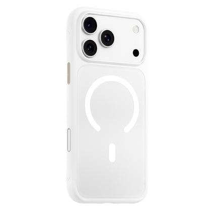 MagSafe maska za Apple iPhone 18 Pro / 17 Pro, Blueo, prijatna za kožu, otporna na padove, satenski bela