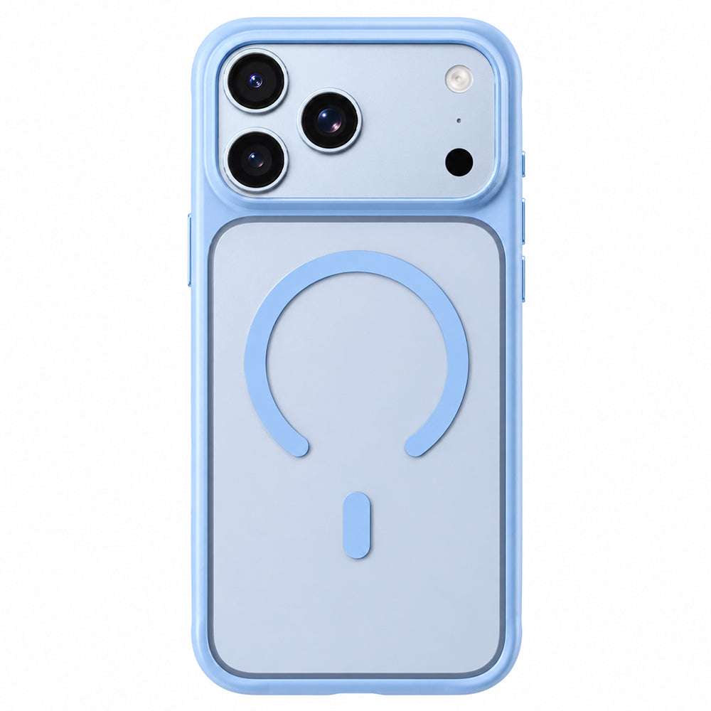 MagSafe maska za Apple iPhone 18 Pro / 17 Pro, Blueo, prijatna za kožu, otporna na padove, satenski plava