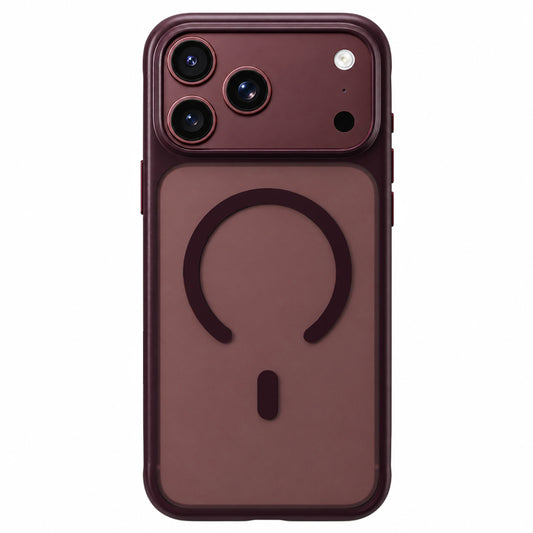 MagSafe maska za Apple iPhone 18 Pro / 17 Pro, Blueo, prijatna za kožu, protiv ispadanja, satenska bordo boja