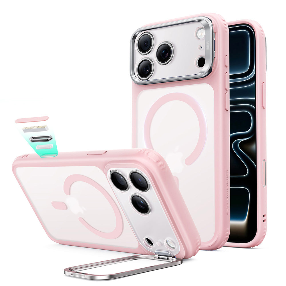 MagSafe futrola za Apple iPhone 18 Pro / 17 Pro, ESR, Classic Hybrid Kickstand, Roze Satenska