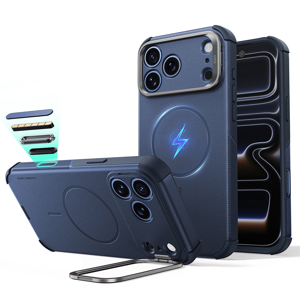 MagSafe futrola za Apple iPhone 18 Pro / 17 Pro, ESR, Cyber Armor Kickstand, Plava