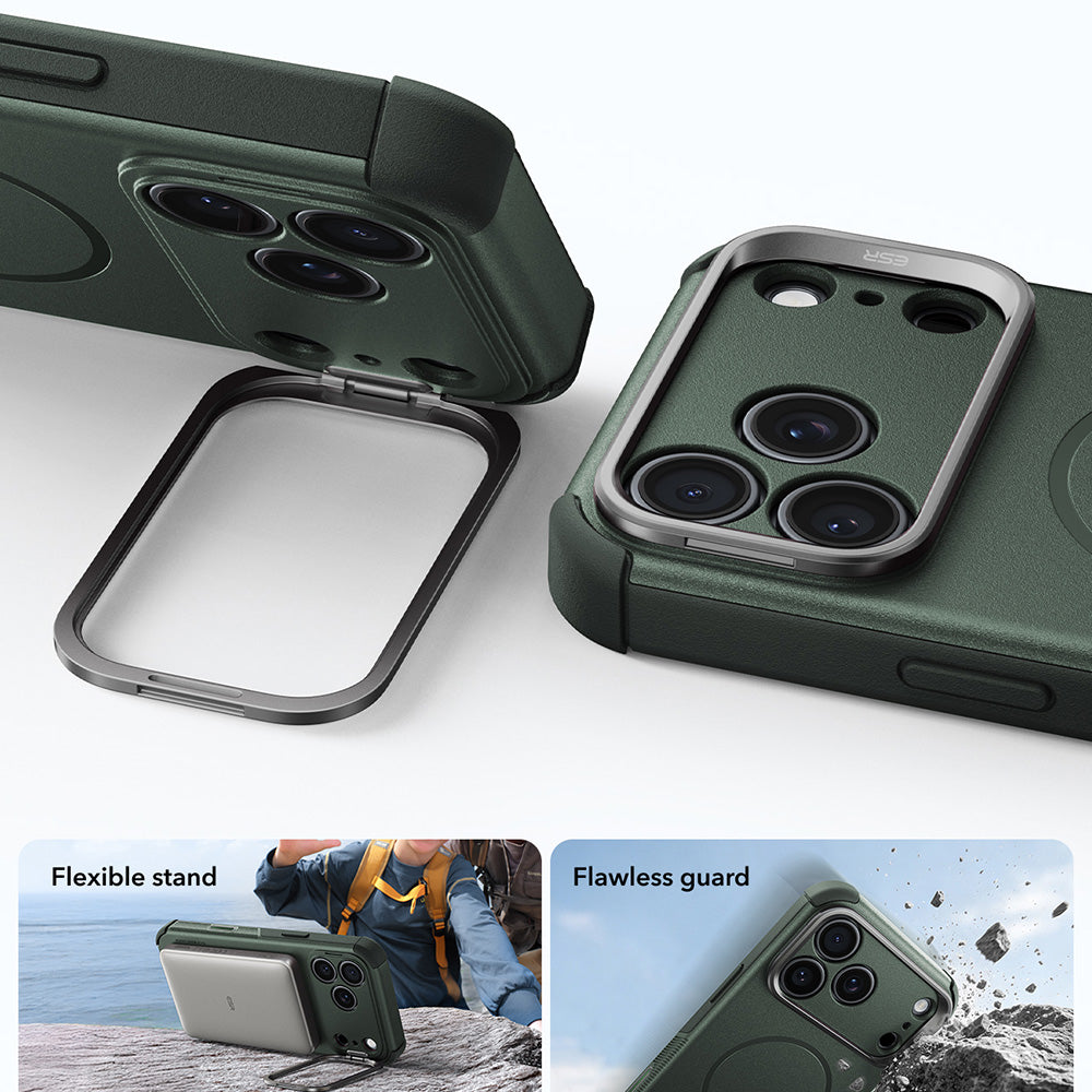 MagSafe futrola za Apple iPhone 18 Pro / 17 Pro, ESR, Cyber Armor Kickstand, Zelena