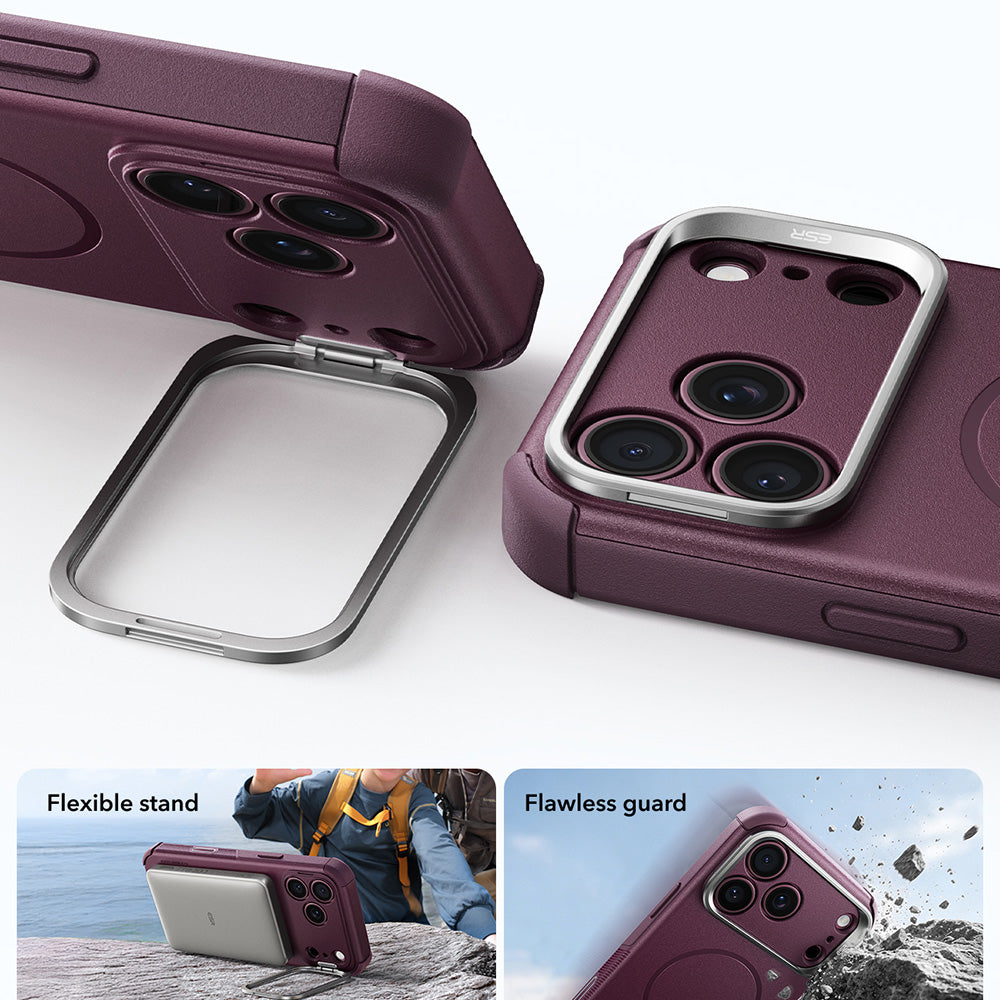MagSafe futrola za Apple iPhone 18 Pro / 17 Pro, ESR, Cyber Armor Kickstand, Tamno Bordo Saten