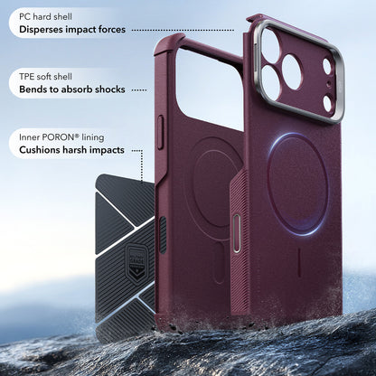 MagSafe futrola za Apple iPhone 18 Pro / 17 Pro, ESR, Cyber Armor Kickstand, Tamno Bordo Saten