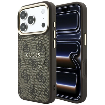MagSafe futrola za Apple iPhone 18 Pro / 17 Pro, Guess, 4G Embossed Classic, Braon