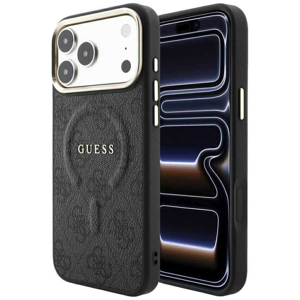 MagSafe futrola za Apple iPhone 18 Pro / 17 Pro, Guess, 4G Embossed Classic, Crna