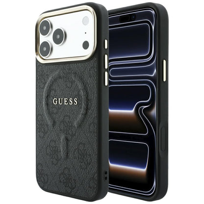 MagSafe futrola za Apple iPhone 18 Pro / 17 Pro, Guess, 4G Embossed Classic, Crna