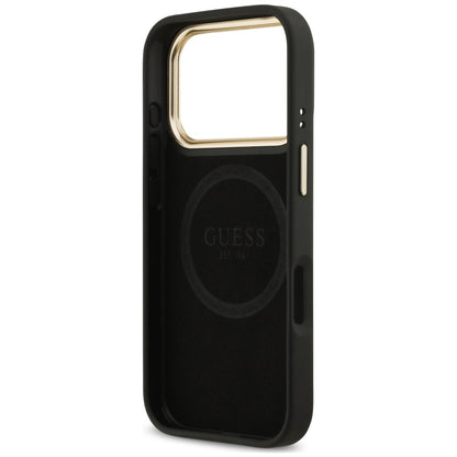 MagSafe maska za Apple iPhone 18 Pro / 17 Pro, Guess, 4G Logo Plate, crna