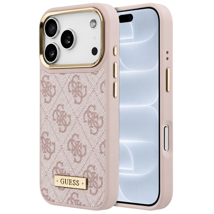 MagSafe maska za Apple iPhone 18 Pro / 17 Pro, Guess, 4G Logo Plate, roze