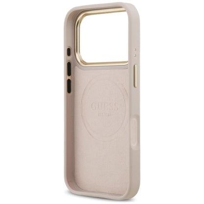 MagSafe maska za Apple iPhone 18 Pro / 17 Pro, Guess, 4G Logo Plate, roze