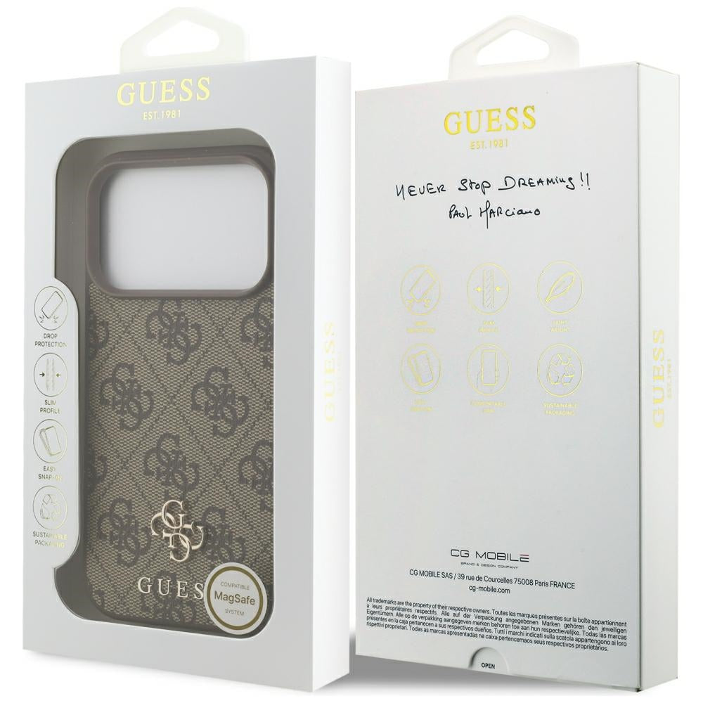 MagSafe futrola za Apple iPhone 18 Pro / 17 Pro, Guess, 4G Small and Classic, Braon