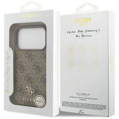 MagSafe futrola za Apple iPhone 18 Pro / 17 Pro, Guess, 4G Small and Classic, Braon