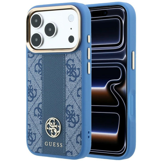 MagSafe futrola za Apple iPhone 18 Pro / 17 Pro, Guess, 4G Stripe Round Classic Logo, Plava