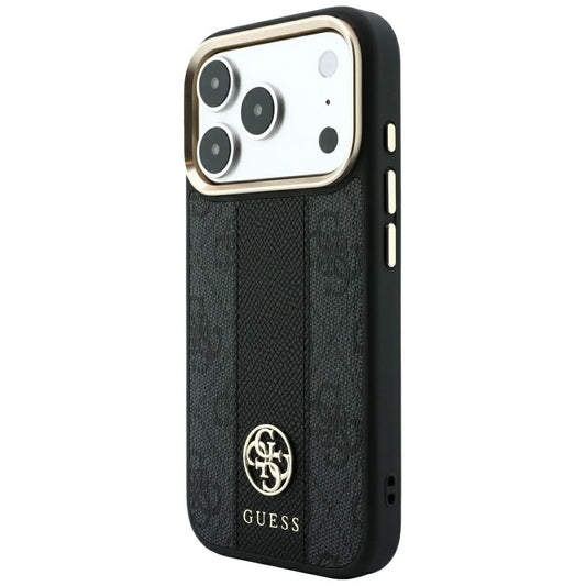 MagSafe futrola za Apple iPhone 18 Pro / 17 Pro, Guess, 4G Stripe Round Classic Logo, Crna
