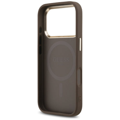 MagSafe futrola za Apple iPhone 18 Pro / 17 Pro, Guess, 4G Triangle Logo, Braon