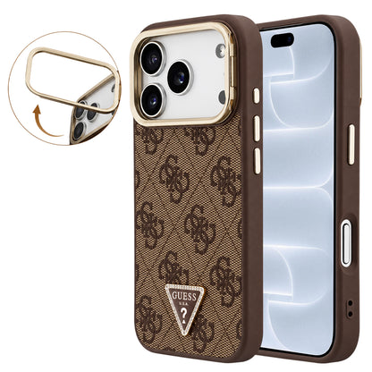 MagSafe maska za Apple iPhone 18 Pro / 17 Pro, Guess, 4G Triangle Logo & Stand Camera, braon