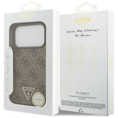 MagSafe futrola za Apple iPhone 18 Pro / 17 Pro, Guess, 4G Triangle Strass, Braon