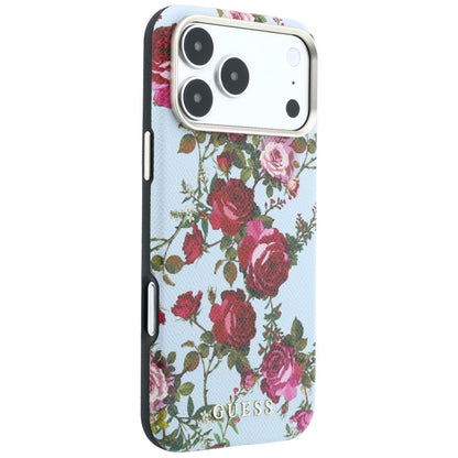 MagSafe maska za Apple iPhone 18 Pro / 17 Pro, Guess, Blossom Roses Print, plava