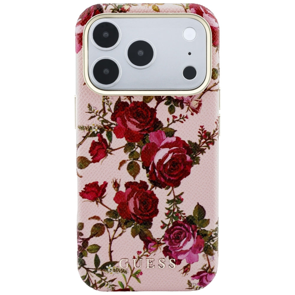MagSafe maska za Apple iPhone 18 Pro / 17 Pro, Guess, Blossom Roses Print, roze
