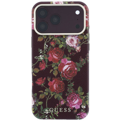 MagSafe maska za Apple iPhone 18 Pro / 17 Pro, Guess, Blossom Roses Print, bordo