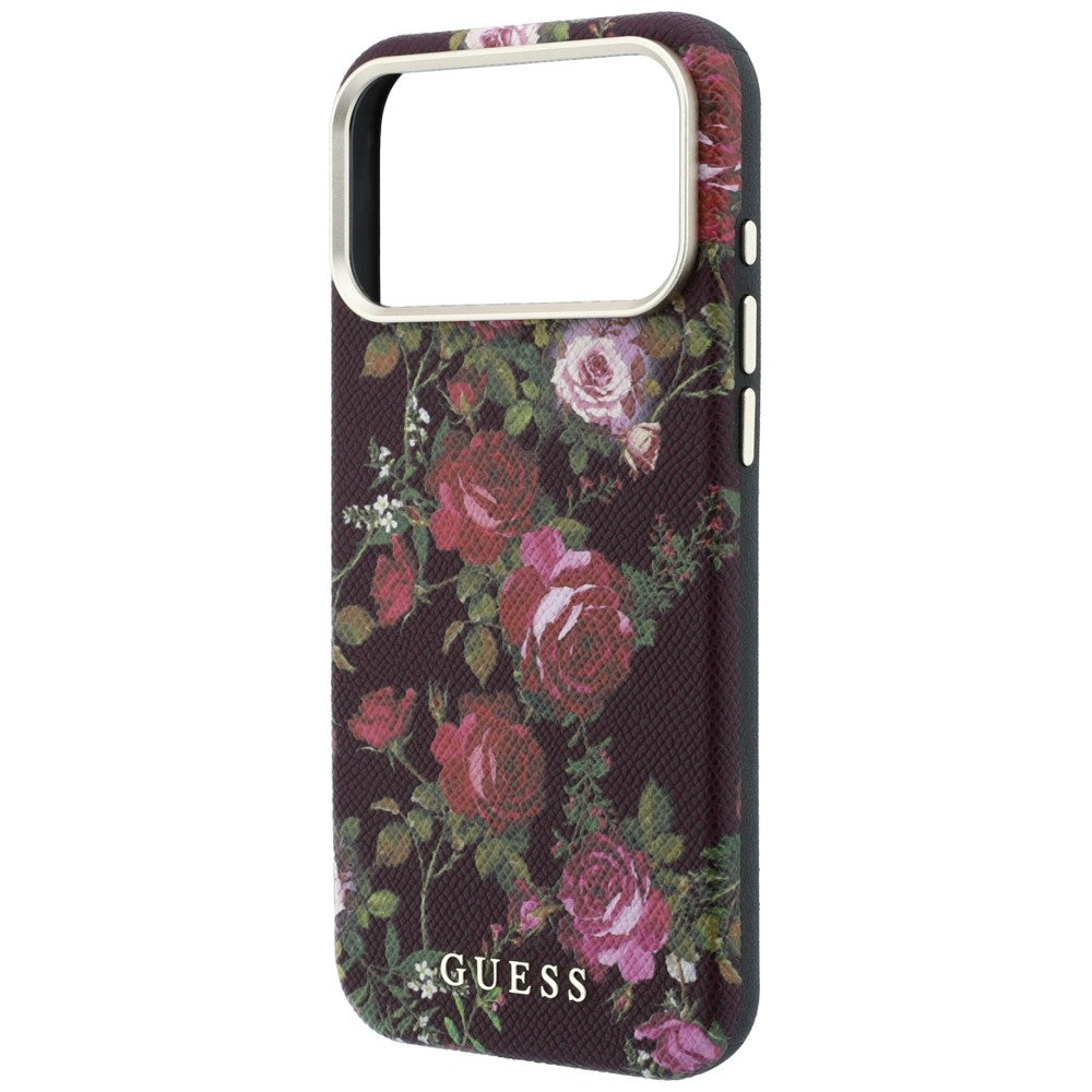 MagSafe maska za Apple iPhone 18 Pro / 17 Pro, Guess, Blossom Roses Print, bordo