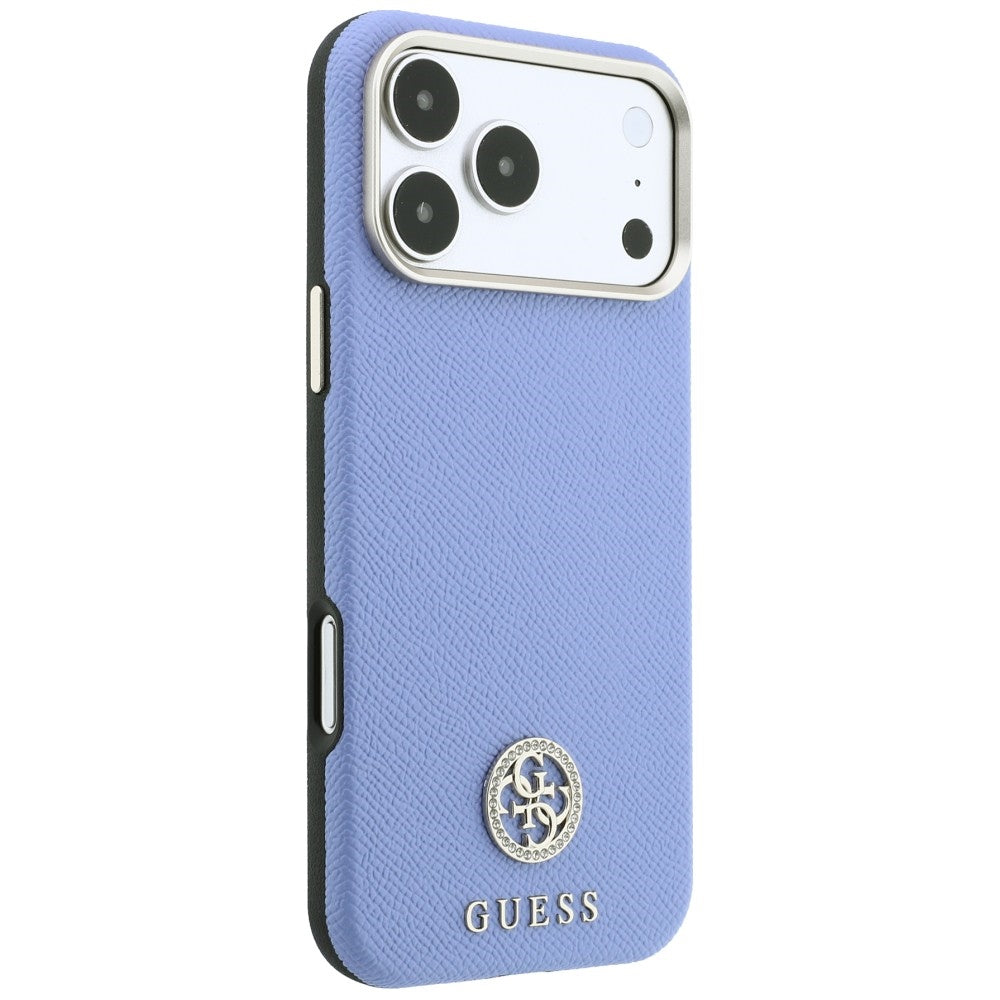 MagSafe futrola za Apple iPhone 18 Pro / 17 Pro, Guess, Grained Round Strass Logo, Plava