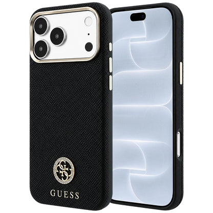 MagSafe futrola za Apple iPhone 18 Pro / 17 Pro, Guess, Grained Round Strass Logo, Crna