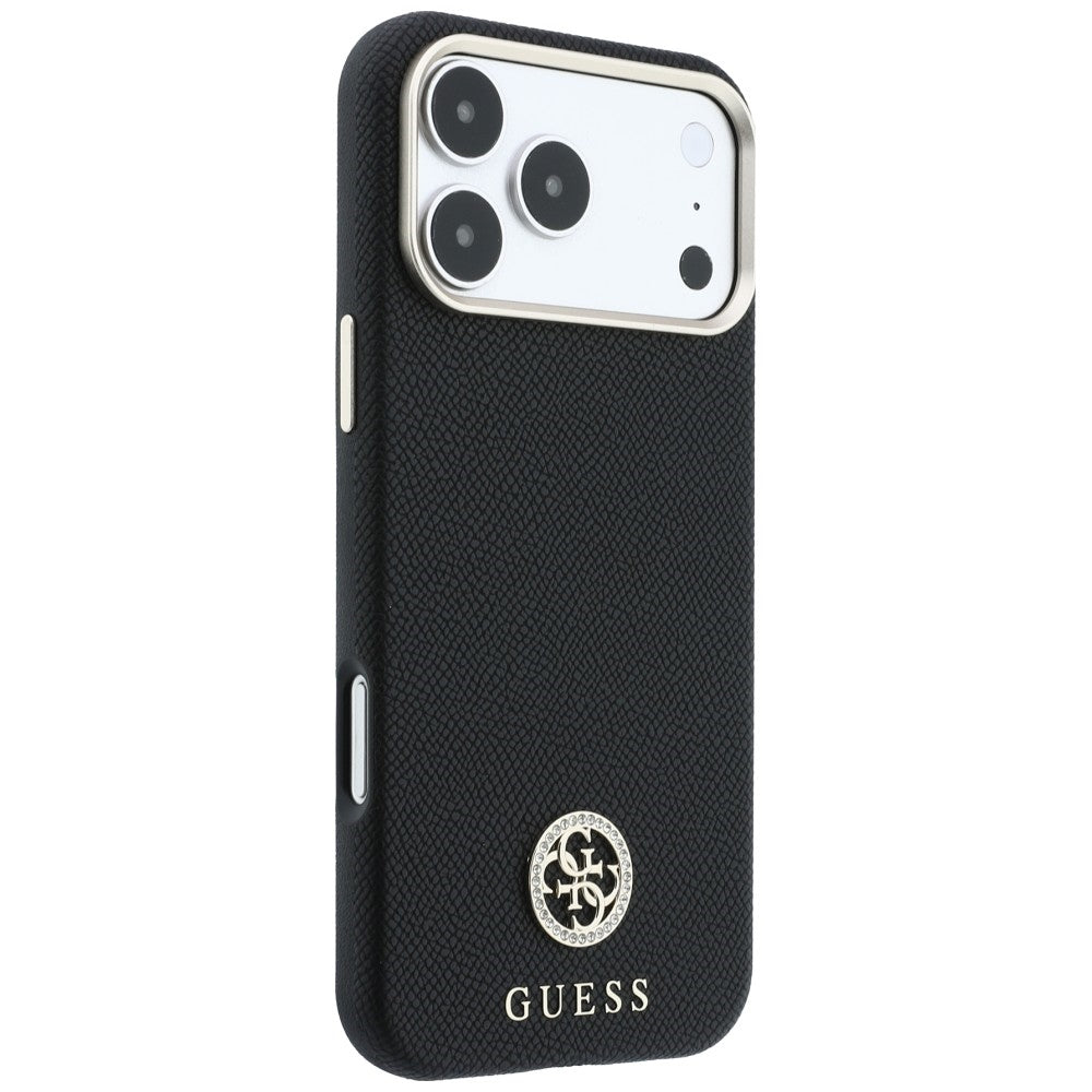 MagSafe futrola za Apple iPhone 18 Pro / 17 Pro, Guess, Grained Round Strass Logo, Crna
