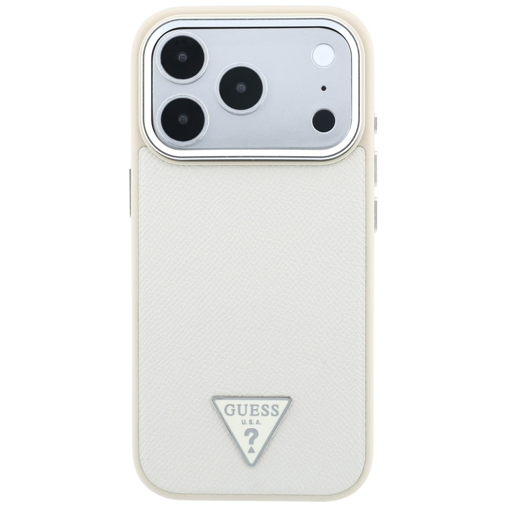 MagSafe futrola za Apple iPhone 18 Pro / 17 Pro, Guess, Grained Triangle Logo, Bež