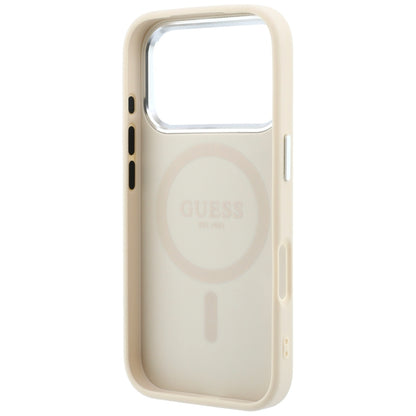 MagSafe futrola za Apple iPhone 18 Pro / 17 Pro, Guess, Grained Triangle Logo, Bež