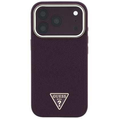 MagSafe futrola za Apple iPhone 18 Pro / 17 Pro, Guess, Grained Triangle Logo, Bordo