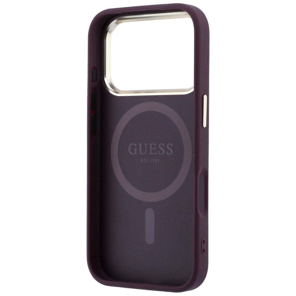 MagSafe futrola za Apple iPhone 18 Pro / 17 Pro, Guess, Grained Triangle Logo, Bordo