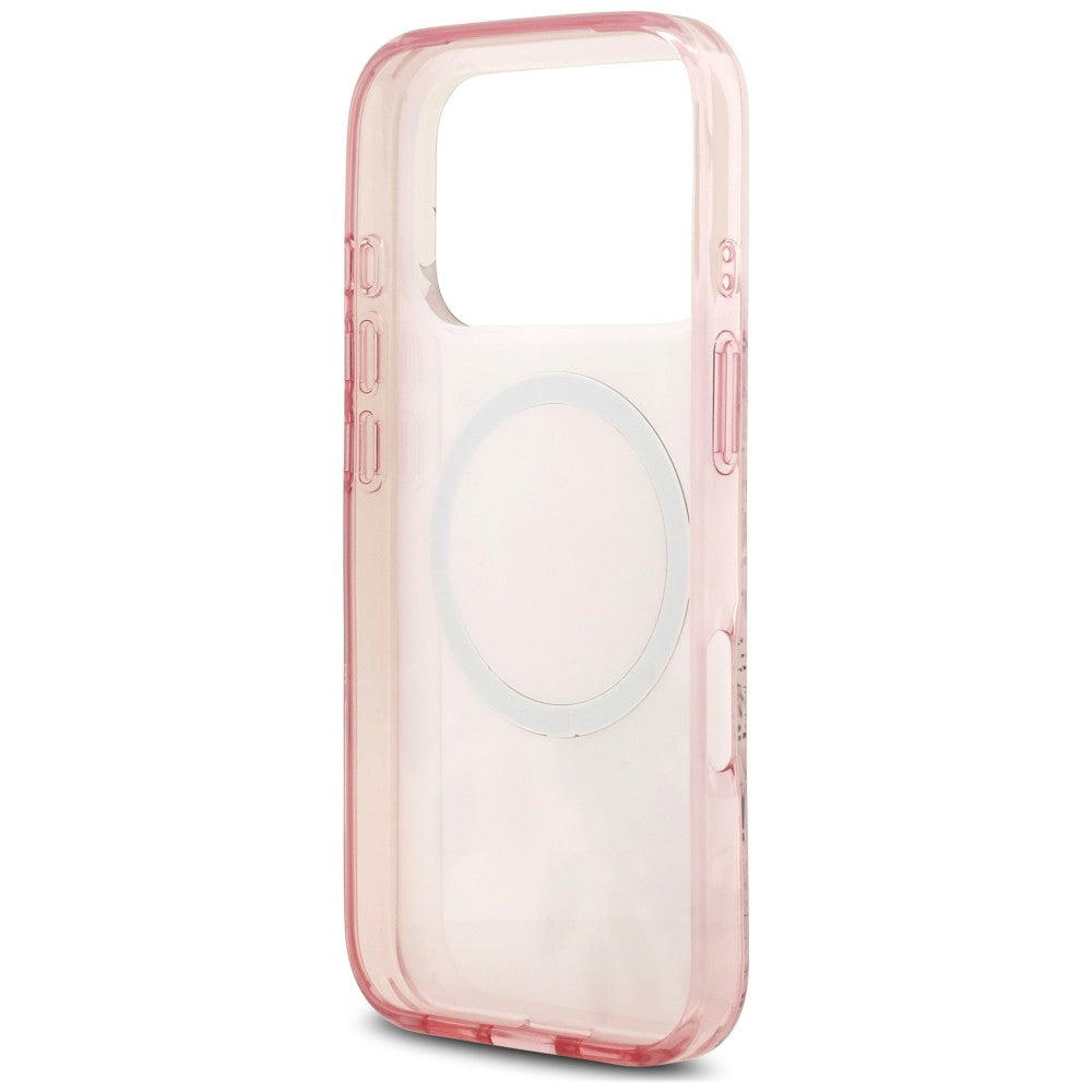 MagSafe maska za Apple iPhone 18 Pro / 17 Pro, Guess, IML Flower & Tonal Circle, roze