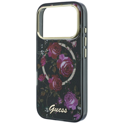 MagSafe futrola za Apple iPhone 18 Pro / 17 Pro, Guess, IML Glitter Blossom Roses, Crna