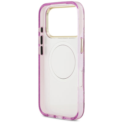 MagSafe futrola za Apple iPhone 18 Pro / 17 Pro, Guess, IML Metal Glitter Flowers Triangle, Ljubičasta