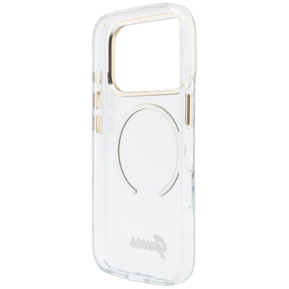 MagSafe maska za Apple iPhone 18 Pro / 17 Pro, Guess, IML Script Metal, providna
