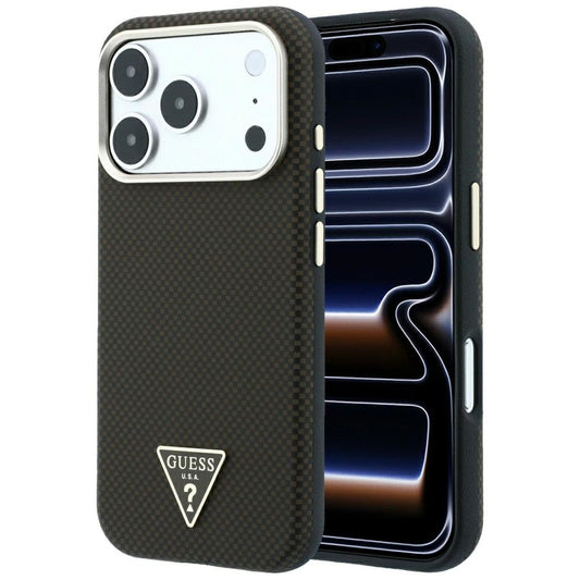 MagSafe futrola za Apple iPhone 18 Pro / 17 Pro, Guess, Kevlar Triangle Logo, Braon