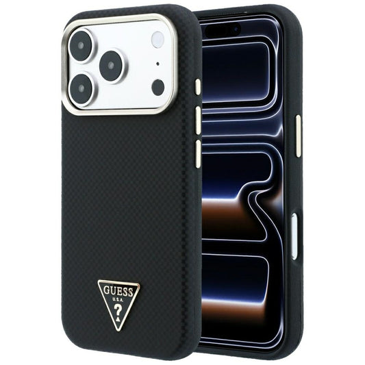 MagSafe futrola za Apple iPhone 18 Pro / 17 Pro, Guess, Kevlar Triangle Logo, Crna