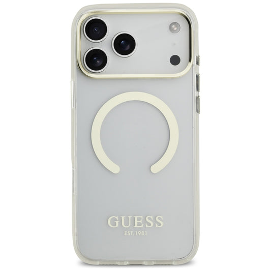 MagSafe futrola za Apple iPhone 18 Pro / 17 Pro, Guess, Metal Outline, Zlatna